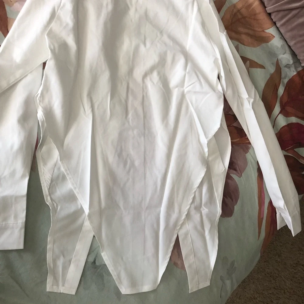 SHEIN white tail asymmetrical blouse NWT - Picture 11 of 16